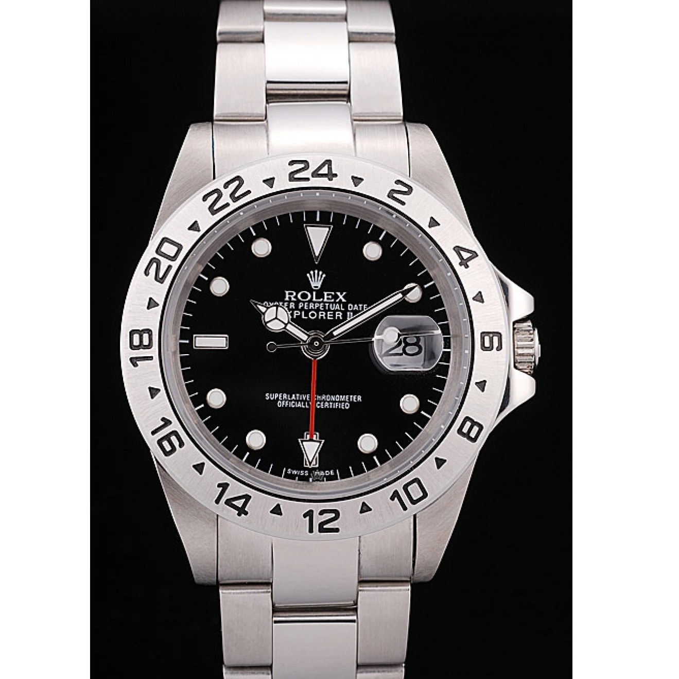 Rolex copies cheap Steel Bezel Rolex Dial Black Stainless Explorer 0515